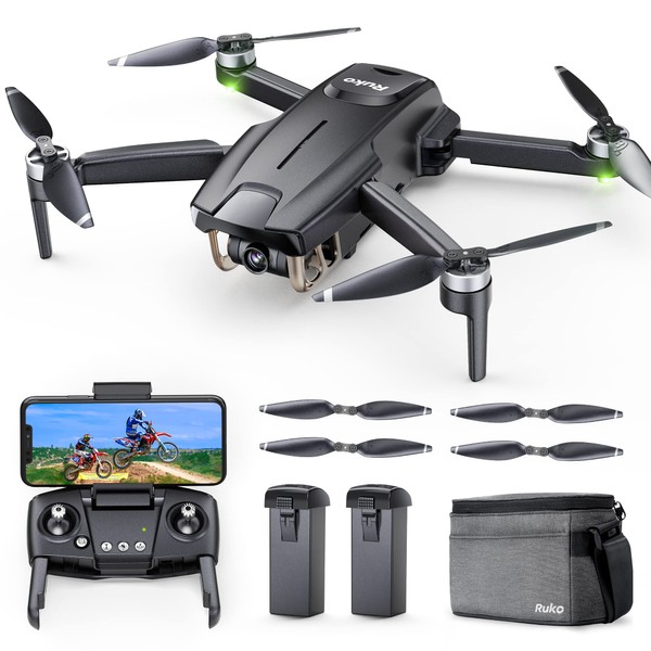 Ruko F11MINI Drone with Camera 4K, Under 250g, 60 Mins Flight with 2 batteries, 5GHz Transmission, GPS Auto Return, Brushless Motor, Foldable and Lightweight, FPV Quadcopter for Beginner, Adults