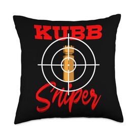 Kubb Sniper Athlete Lawn Game Player Swedish Chess Gamer Throw Pillow