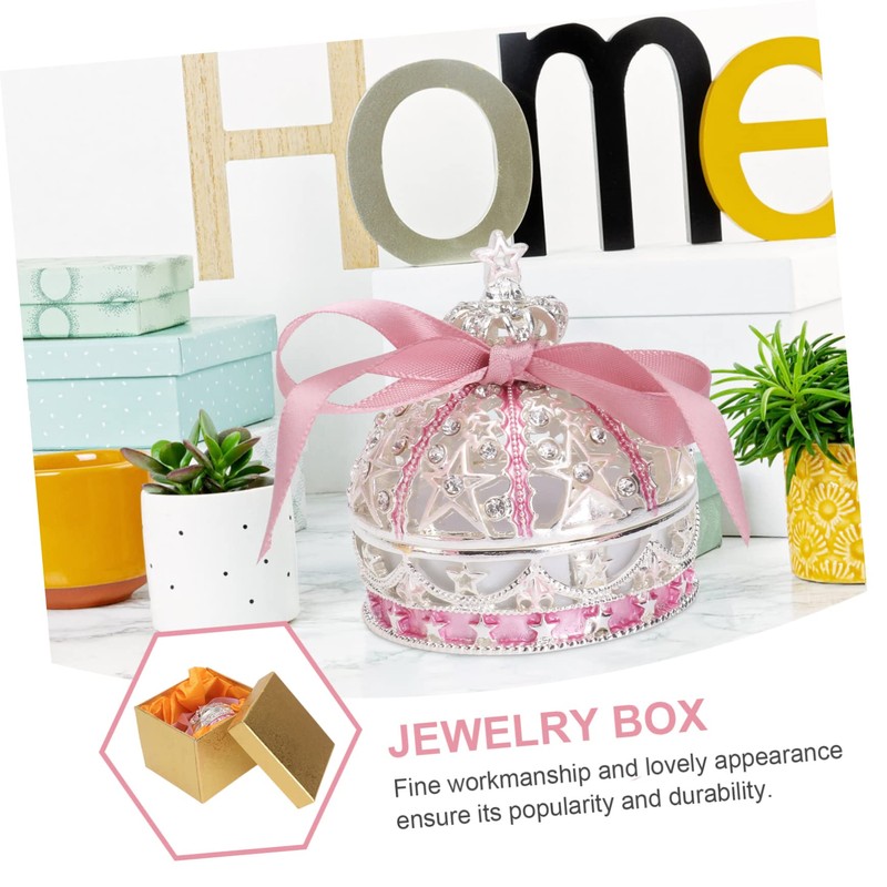 DOITOOL Elegant Princess Crown Ring Jewelry Box Holder for Rings