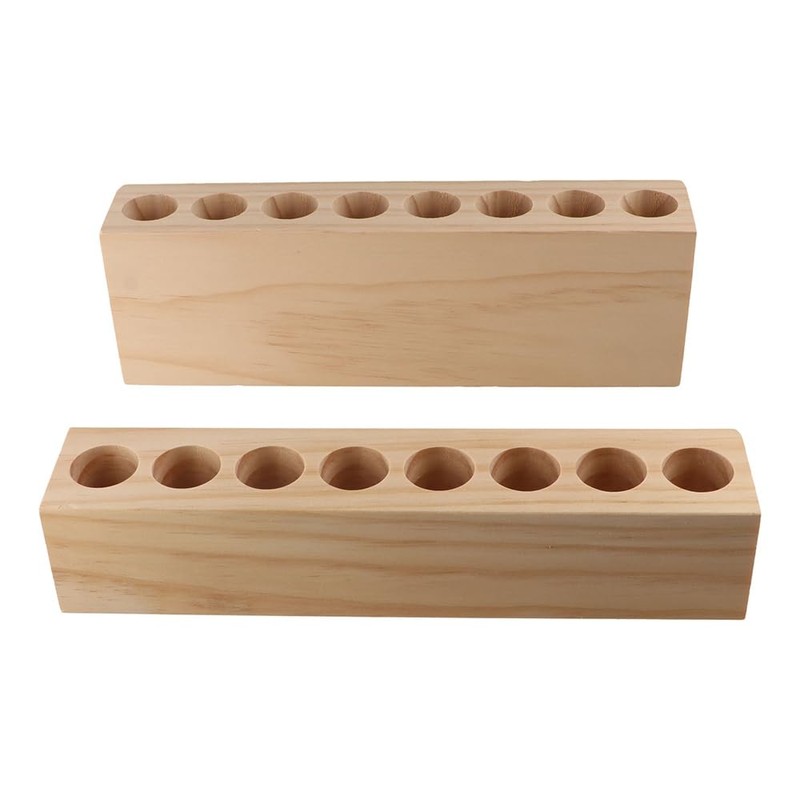 Wooden Lipsticks Holder,2PCS Multifunction Pen Holder,Makeup Brush Holder,Desktop Lipstick Holder,Lipstick