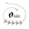Fashion Jewelry ~ Tropical Theme Multi Pink Flamingo Link Anklet