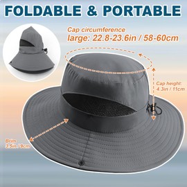 Summer Sun Hats for Women Men Waterproof Foldable Bucket Hat Mesh Wide Brim Beach Hats Outdoor Fishing Hiking Fishing UPF 50+