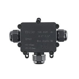 FDG Outdoor Waterproof IP68 Junction Box, 3-Way Plug Wire External Electrical Junction Box, Cable Connector Wire Diameter 4-14mm