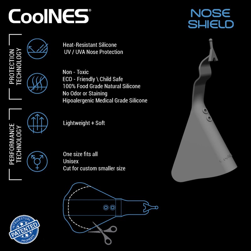 CoolNES - Paquete de 4 protectores de nariz UV para