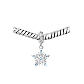 KunBead Jewelry Women Girls Blue Crystal Snowflake Dangle Charms for Bracelets Gift for Christmas
