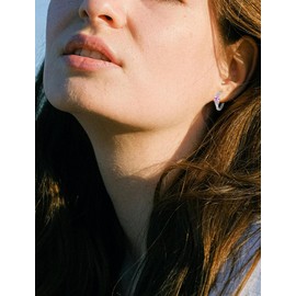 Vesitim 925 Sterling Silver Celtic Knot Hoop Earrings for Women Oval Huggie Earring Birthstone Jewelry, Sterling Silver