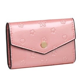 Fair Fairy 180601 Genuine Cowhide Leather Enamel Embossed Key Case for Men and Women 6 Row Key Hook, babypink