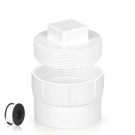 4“ PVC Sewer Cleanout Adapter with Plug - Efficient Drainage Solution for Piping Systems, PVC DWV Flush Sewer Cleanout Cap for Drainage Piping System