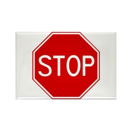 CafePress Stop Sign Magnets Rectangle Magnet, 3"x2" Refrigerator Magnet