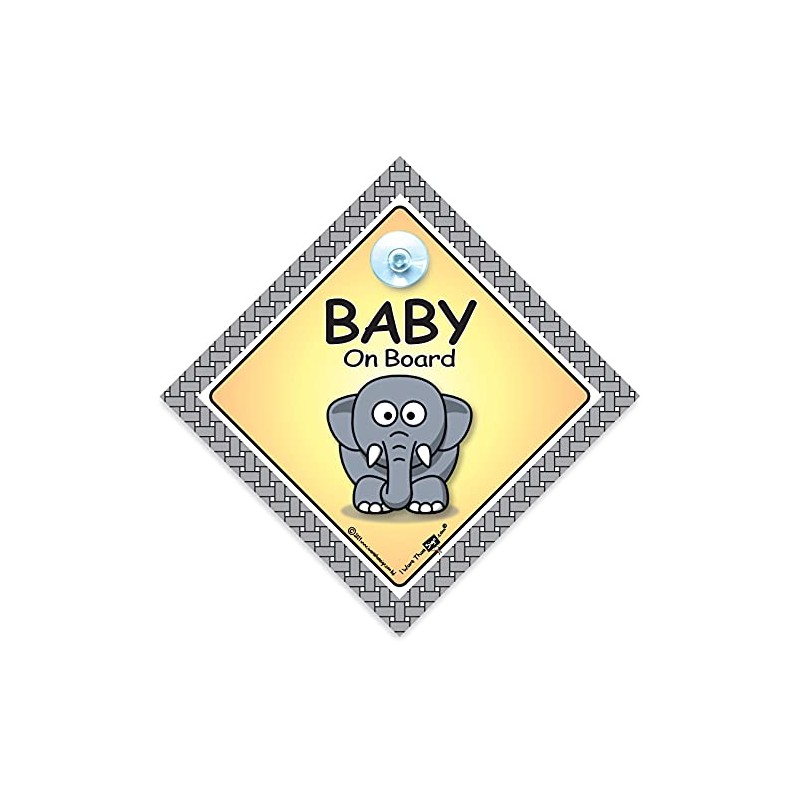 Baby Elephant On Board Sign, Baby On Board Sign, High