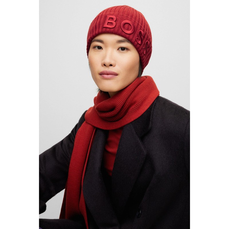 BOSS - Men's Wool Hat, Medium Red613