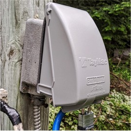 TayMac MX5280S Weatherproof Metallic Low Profile While-In-Use Device cover with 8-in-1 Configurations and Single Gang, Deep, Vertical, Gray