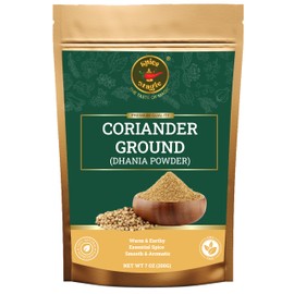 Spice Magic Ground Coriander Powder - 100% Pure & Freshly Ground, Non-GMO, Premium Quality Spice for Cooking and Seasoning- 7 oz (200 g) Resealable Bag