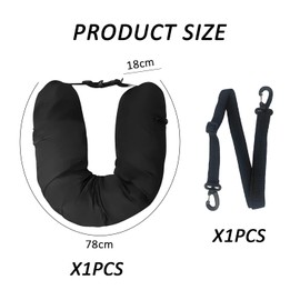 DAZZLUXE 1 Piece Filled Neck Pillow, Travel Pillow, Airplane Neck Pillow, Adjustable Neck Pillow, Portable Neck Pillow, Travel Accessories, Suitable for Travel, Camping, Office (Black)