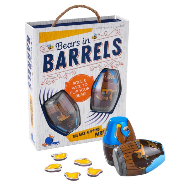 Bears in Barrels Fun Dexterity Party Game for All Ages by Blue Orange Games, 4 to 8 Players