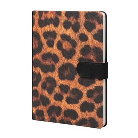 Kokonote Bullet Journal Notebook Luxe Leopard Fabric Hardcover Notebook Notepad Notebook - Travel Diary to Write Yourself - Bullet Journal Dotted Diary
