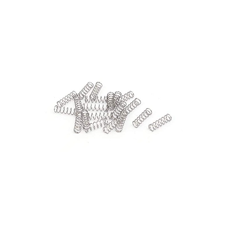 TOP-VIGOR 20Pcs Compression Spring, 3mm OD,0.3mm Wire Size,10mm Free Length