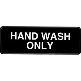 Alpine Industries Hand Wash Only Sign - Durable Quality Self Stick Wall Placard w/Visible Lettering & Symbol For Restaurants, Businesses, Bathroom & Restroom Sinks