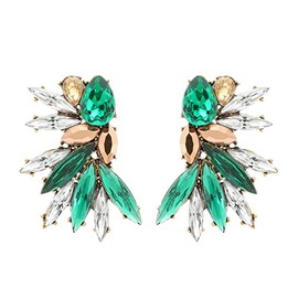 BASIC HOUSE Vintage Rhinestone Statement Earrings Retro Big Cluster Crystal Drop Dangle Earrings for Women Girls N11#, Rhinestone