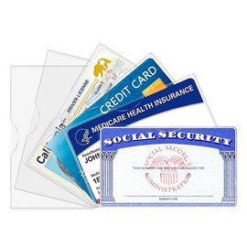 6 Pcs Social Security Card Protector Sleeves/New Medicare Card Protector Sleeve/Credit Card Holder,31 Mil Soft Clear Drivers License Card Sleeves, Waterproof SSN Card Protector. - Color: 10