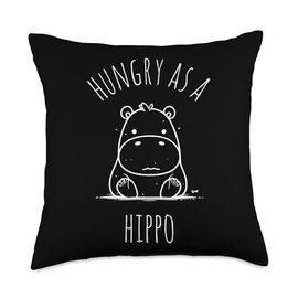 Hungry AS A Hippo Hungry Hippo Throw Pillow