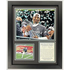 2024 Eagles SB LIX 59 Champions | Collectible Philadelphia Football Memorabilia | Framed Picture and Photo Collage Gifts | (Jalen Hurts MVP, 12"x15", Framed)