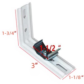 6Pcs L Bracket Vertical Blind Bracket Clips for Vertical Blinds with Headrail Width 1-1/2"(38mm) Outside Mounting Bracket Clips