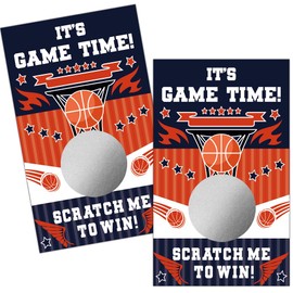 Haizct 50 Pack It's Game Time Basketball Theme Scratch Off, Scratch Card for Baby Shower Birthday Party Lottery Game Enterprises Activity, Baby Shower Idea Group Activity, Gifts for Basketball Lovers