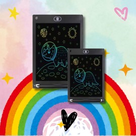 Set de 2 Pizarrones Mágicos de 8.5 Pulgadas - Tablero magnético Niños - Tableta de Dibujos - Estimula la Creatividad desde los 2 Años | Incluye Lápiz Digital | Resistente, Reutilizable y Portátil.