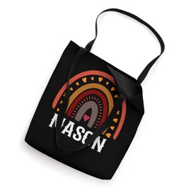 Mason Colorful Rainbow funny men / boy / baby name idea Tote Bag