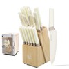 CHUSHIJI 15-Piece Kitchen Knife Set with Block, Premium High Carbon
