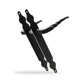 Amig - Set of 2 Door Handles with Steel Plate | 250 x 28 mm | Black | Zamak Handles | Square Pin 8 mm | Narrow Plate without Spring