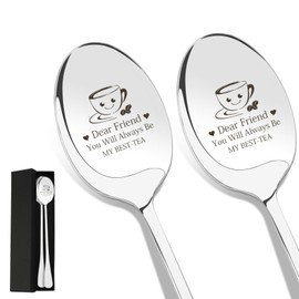 Friendship Gifts for Women Valentines Gift Friend Gifts for Friends Bestie BFF Bestfriend Coffee Tea Lovers Spoon with Gift Box Best Friend Christmas Birthday Gifts Thoughtful Gifts for Friends