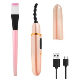 Heated Eyelash Curlers Portable Smart Electric Eyelash Curler with Charging Ergonomics Eye Lash Curling Tool Kit for Women(Pink)