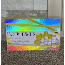 Onyx Professional Body Faves 7 Pc Set Sandalwood Vanilla Sugar Scrub More New IB