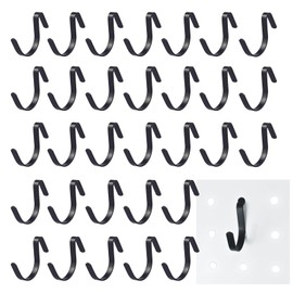 G.CORE Black Pegboard J Hooks Accessories - 40pcs Metal Peg Board Hooks for Hanging, Pegboard Wall Organizer Hangers, Fits 1/4 Slots, Tools Display Storage Holders for Garage Craft Office Organization