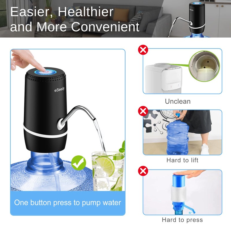 Water Pump for 5 Gallon Bottle, USB Charging Automatic Water