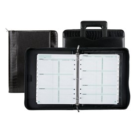 Day-Timer Folio Starter Set, Black Faux Crock, 11 x 14 Inches, Undated Pages (D81490)