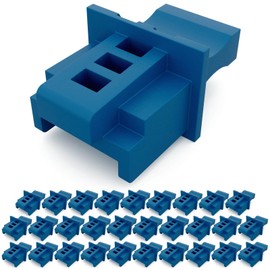 hb-digital 30 Pieces RJ45 Dust Cover Caps LAN Network Sockets Protection Plugs Against Dust Dirt Blanking Plugs for Patch Panel Switch Router Network Socket Cover for Ethernet Port - Blue