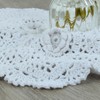 kilofly 4pc Heart Crochet Cotton Lace Table Placemat Handmade Doilies