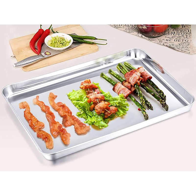 TeamFar Baking Sheet, Stainless Steel Baking Pan Cookie Sheet, Healthy