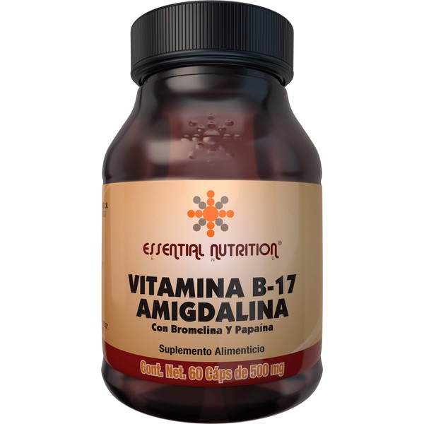 Essential Nutrition, Vitamina B-17 Amigdalina - 60 Cápsulas De 500 Mg