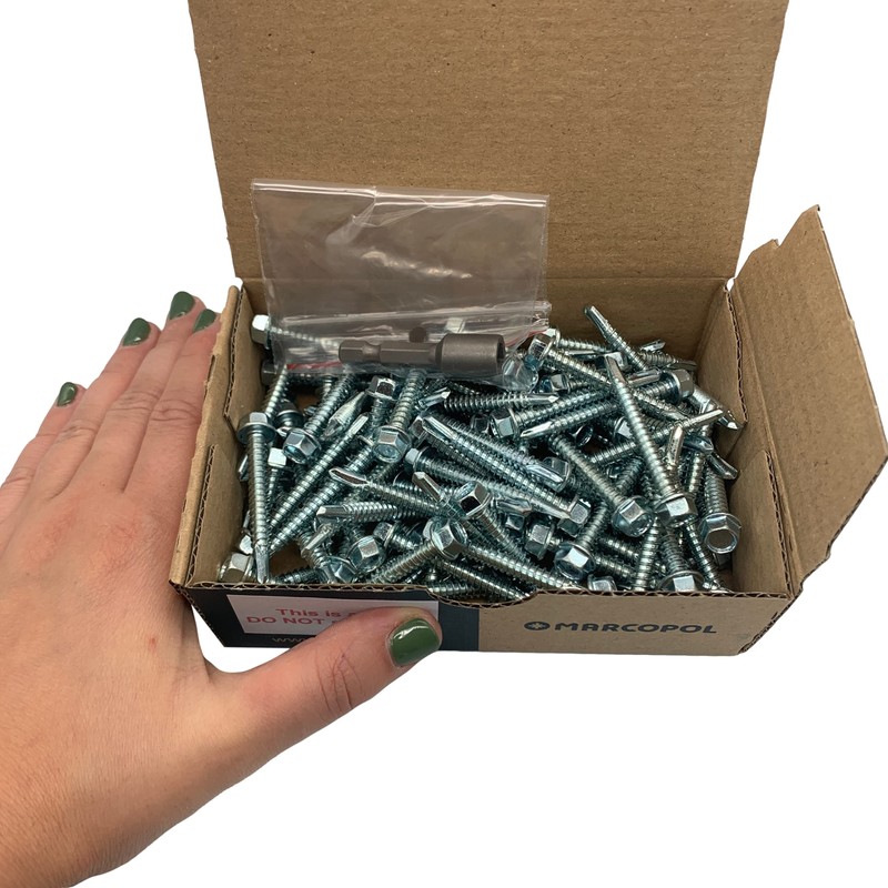 (Pack of 100) DIN 7504K Galvanised Steel 5.5 x 45mm