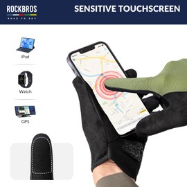 ROCKBROS Road-to-Sky Cycling Gloves Spring Summer Cycling Gloves Touchscreen Breathable Shockproof Running Gloves Women/Men for Cycling, Running, Fitness, Hiking Green