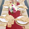 LuoluoHouse Burgundy Table Runner Roll Farmhouse Burlap Table Runners 6