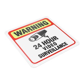 2pcs Monitor Sign,Surveillance Sign,Aluminium Sign Surveillance with Screws,Camera Surveillance Sign,15 x 15 cm