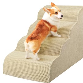 Dog Stairs for Small Dogs, High Density Foam Dog Steps, Extra Wide Non-Slip Pet Ramp for High Beds Or Couch, Soft Doggie Ladder for Dogs Injured, Older Pets, Small Cats