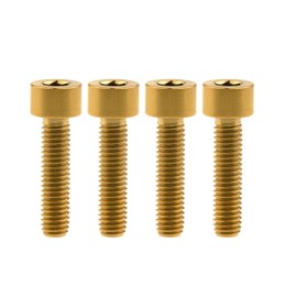 Wanyifa-Titanium Ti M5 X 10 12 15 18 20 25 30 35 40 45 50 55 60Mm Bicycle Allen Hex Socket Head Screw Pack of 4 M5X20Mm Gold