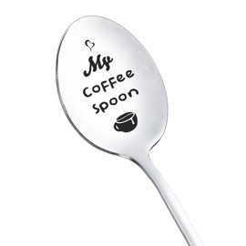 Coffee Gift Spoons for Women Men Funny My Coffee Spoon for Dad Wife Cofee Lovers Gifts for Coffee Drinkers Men Women Christmas Birthday Gifts for Best Friends Engraved Spoon