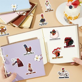 50PCS Funny Chicken Stickers for Teens Boy Girls Kids Cartoon Hen Stickers Rooster Vinyl Waterproof Sticker Lovely Cartoon Chicken Decals Pack for Party Supplies School Reword (Hen)